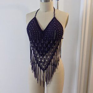 Crochet Beaded Halter Top